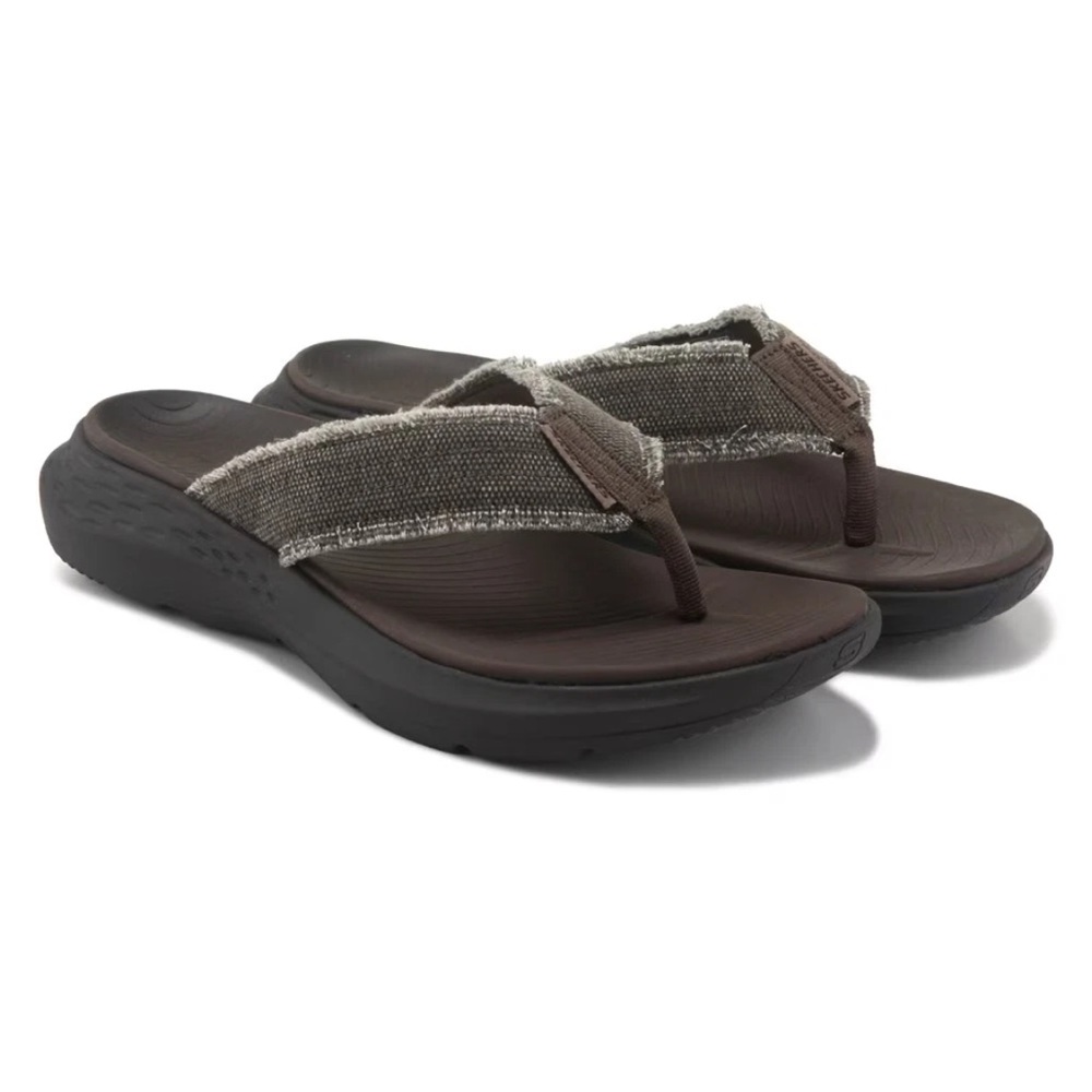 NEW Skechers Parson Chocolate Flip Flop Sandals Men's Size 9